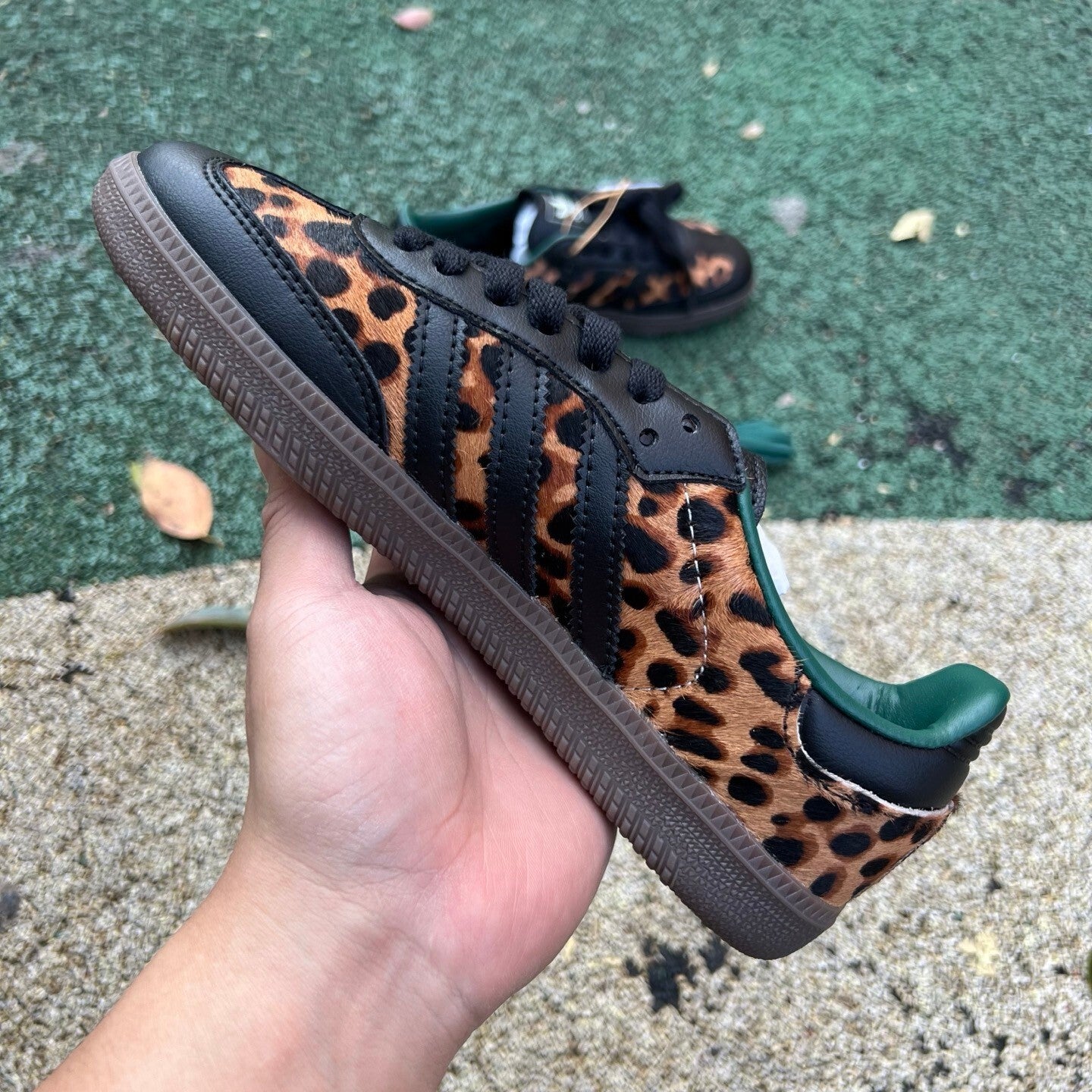 adidas Originals Women's Samba OG "Black Green Leopard"