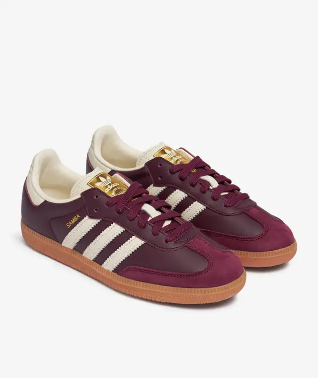 Adidas Samba OG Maroon Gold Metallic