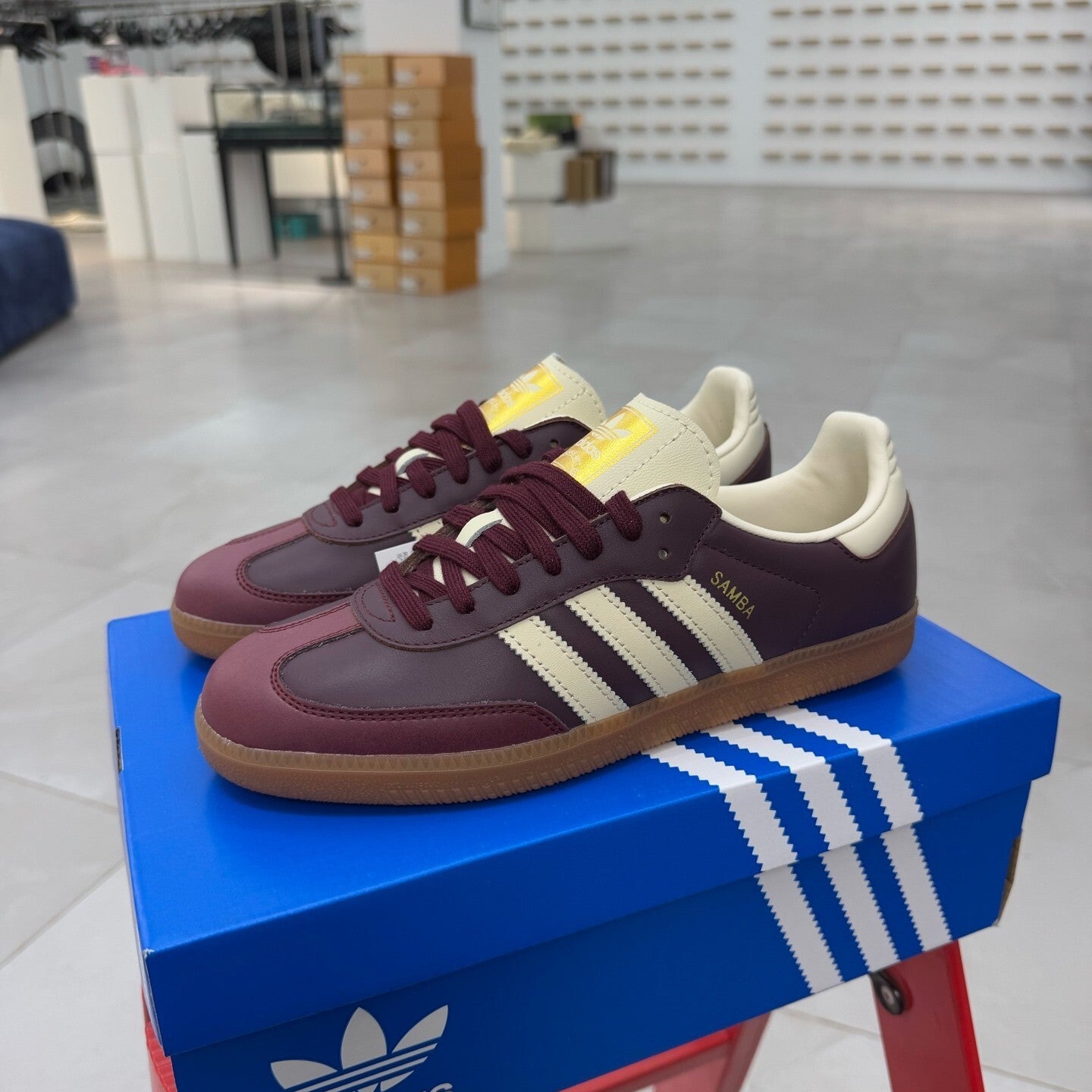 Adidas Samba OG Maroon Gold Metallic