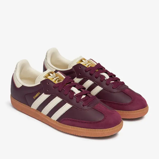 Adidas Samba OG Maroon Gold Metallic
