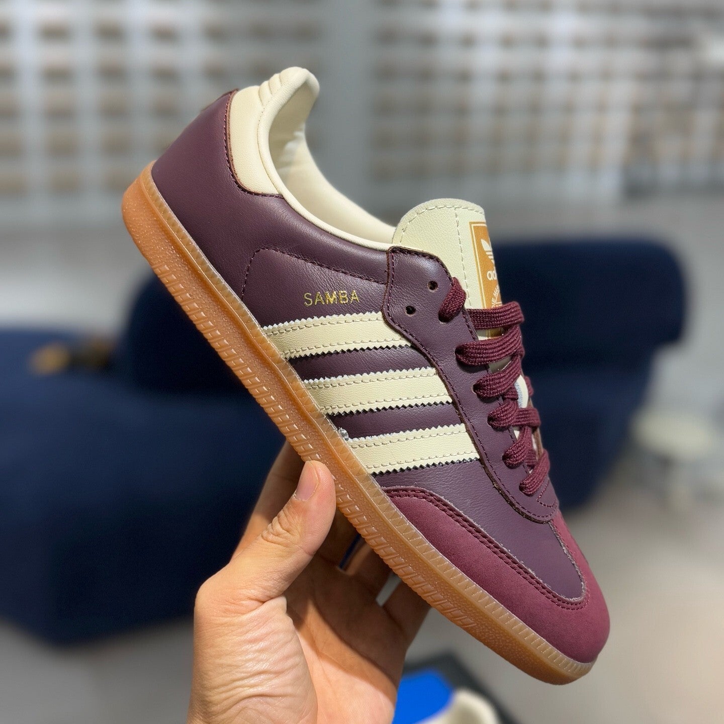 Adidas Samba OG Maroon Gold Metallic