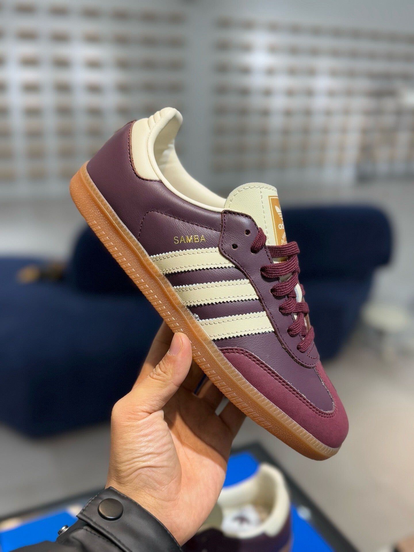 Adidas Samba OG Maroon Gold Metallic