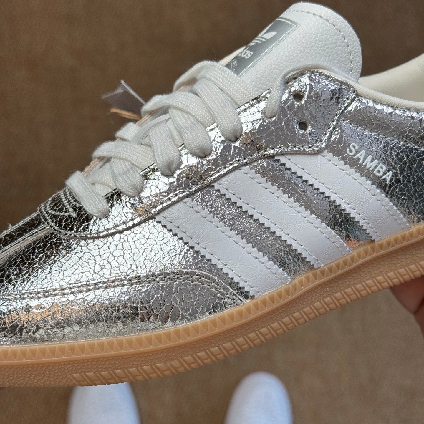 ADIDAS ORIGINALS ‘Samba’ Low-Top Sneakers in Silver