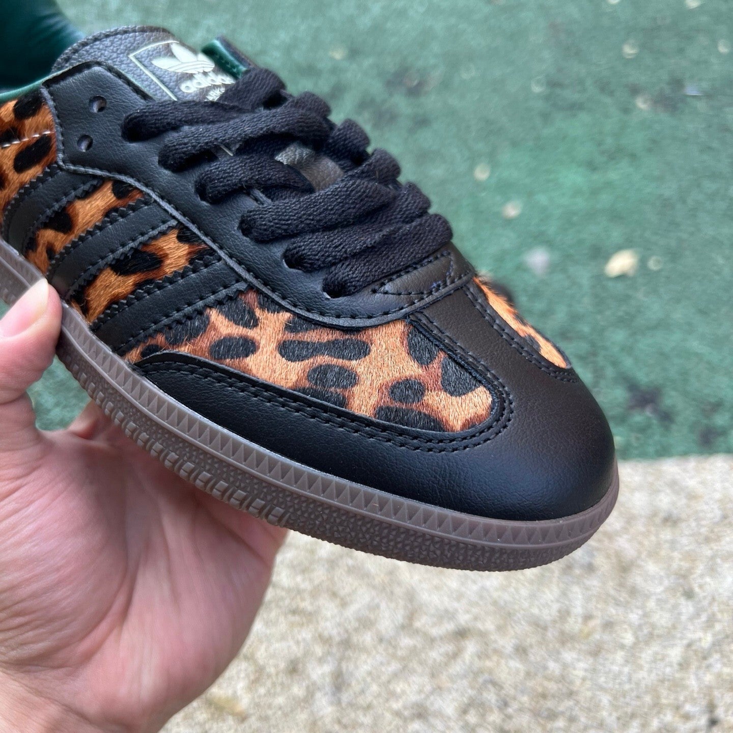 adidas Originals Women's Samba OG "Black Green Leopard"